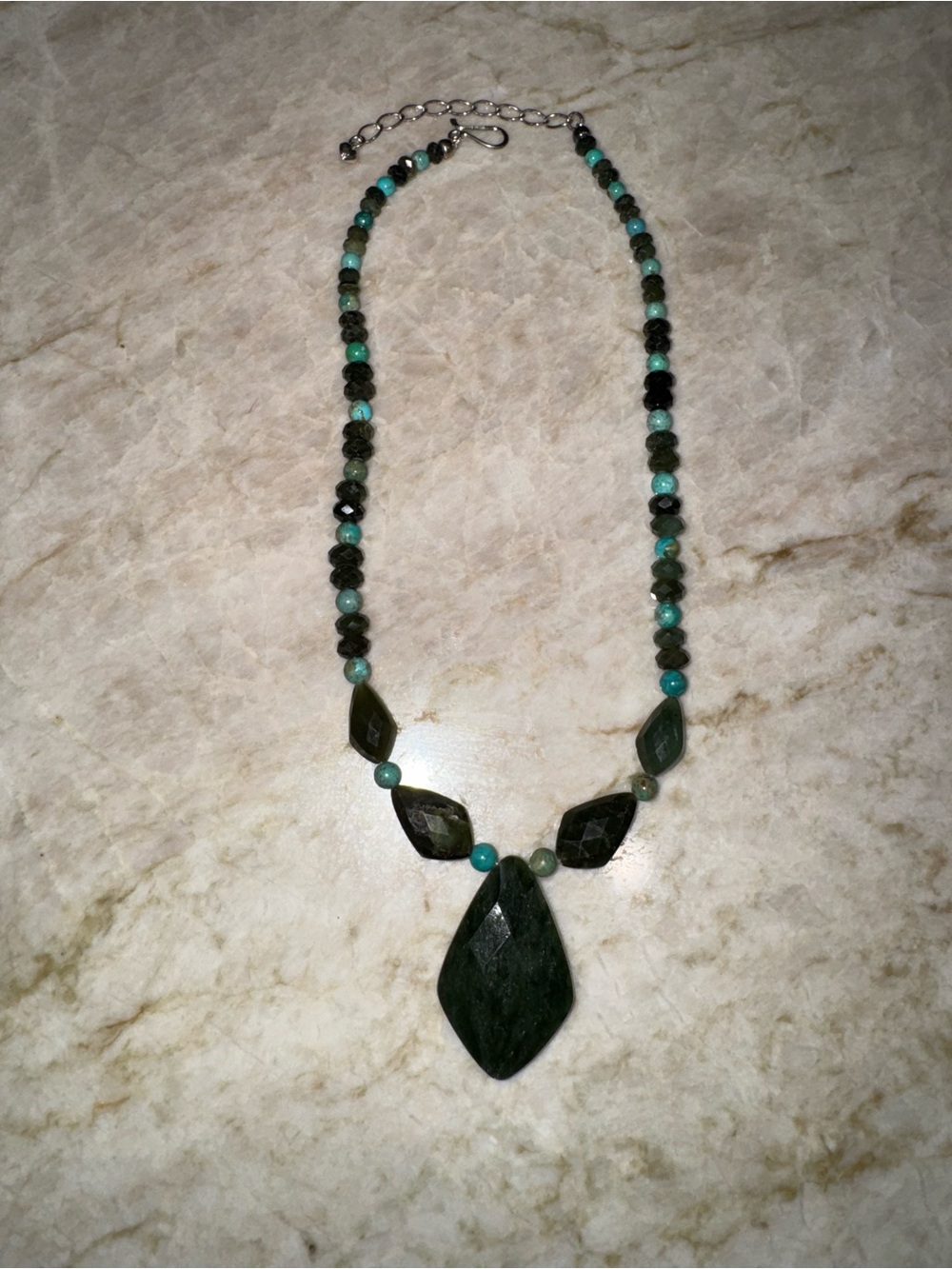 Jay King Nephrite Jade and Turquoise Necklace